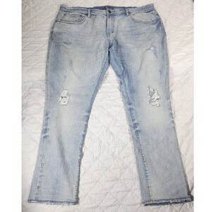 PRPS Jeans Mens 42 Light Wash Distressed Straight Leg Stretch Denim